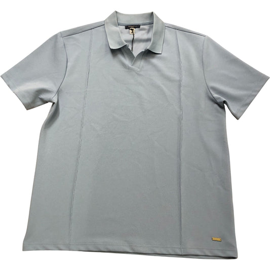 River Island Studios Polo Shirt XL Men's Light Blue Short Sleeve Fashion