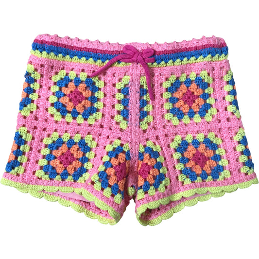 Marc Jacobs Girls Crochet Shorts 6 Years Colourful Granny Square Design