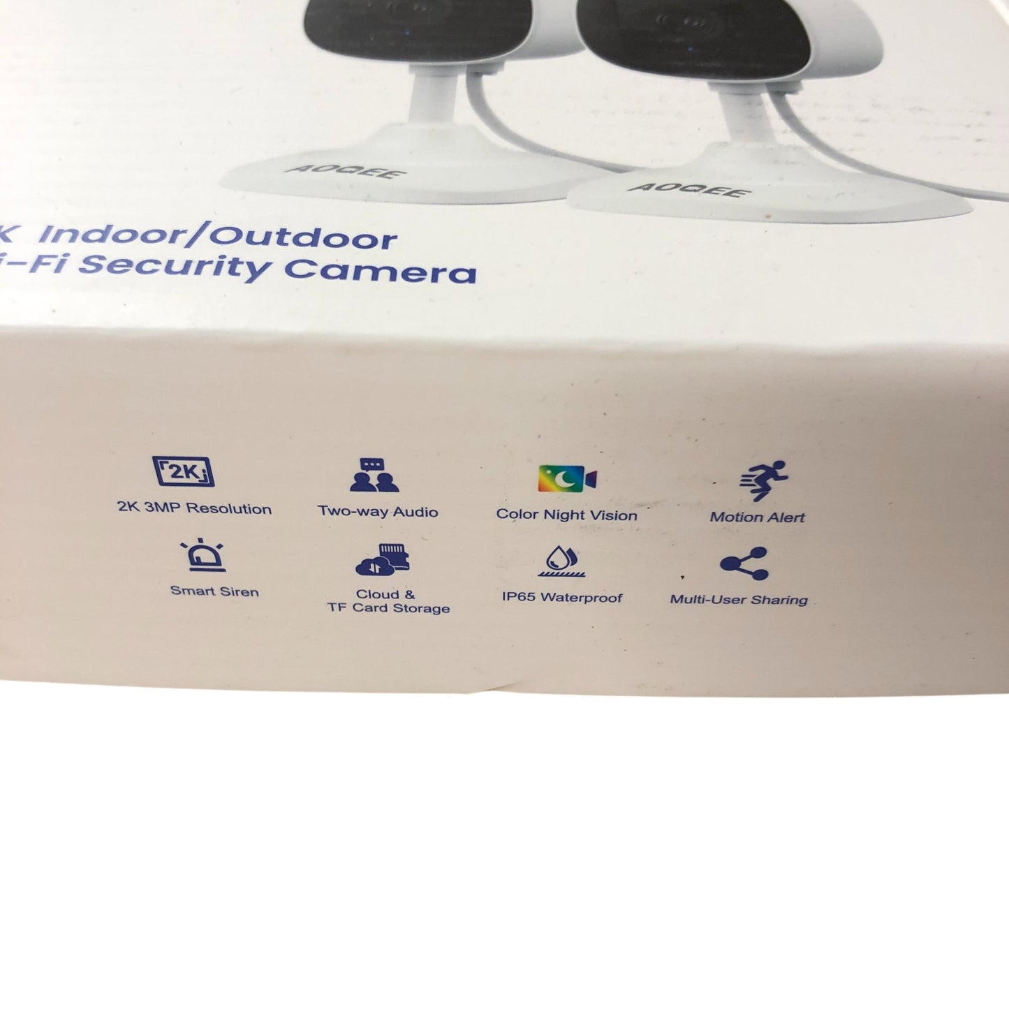 AOQEE C1 2K Indoor Outdoor Wi-Fi Security Camera 2 Pack Two Way Audio IP65