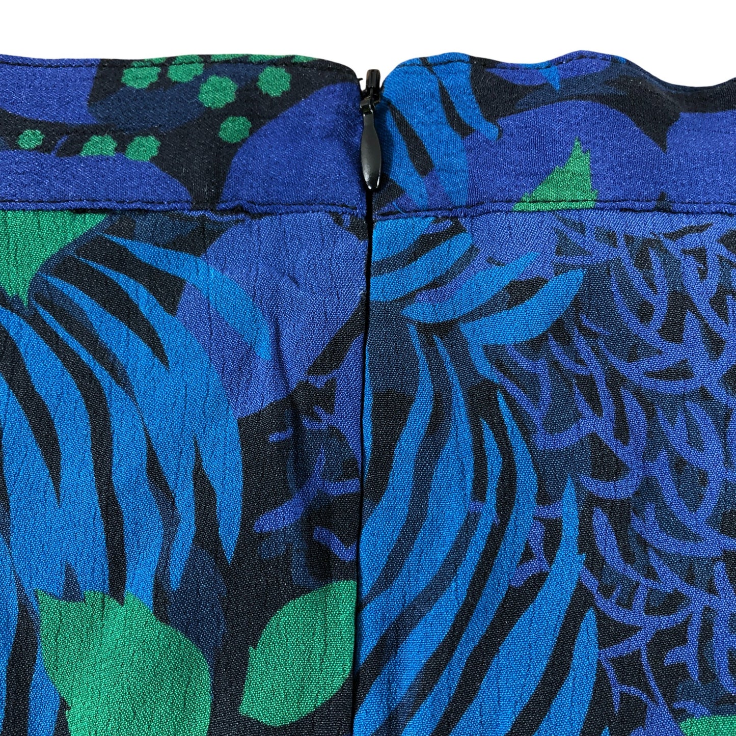 Branded Blue Leaf Print Skirt - Size 18