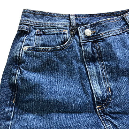 River Island Denim Skirt Size 8 UK Women's Blue Straight Cut Casual Style