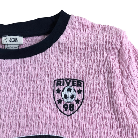 River Island All Star League Pink T-Shirt UK11-12 Years Girls Casual Top