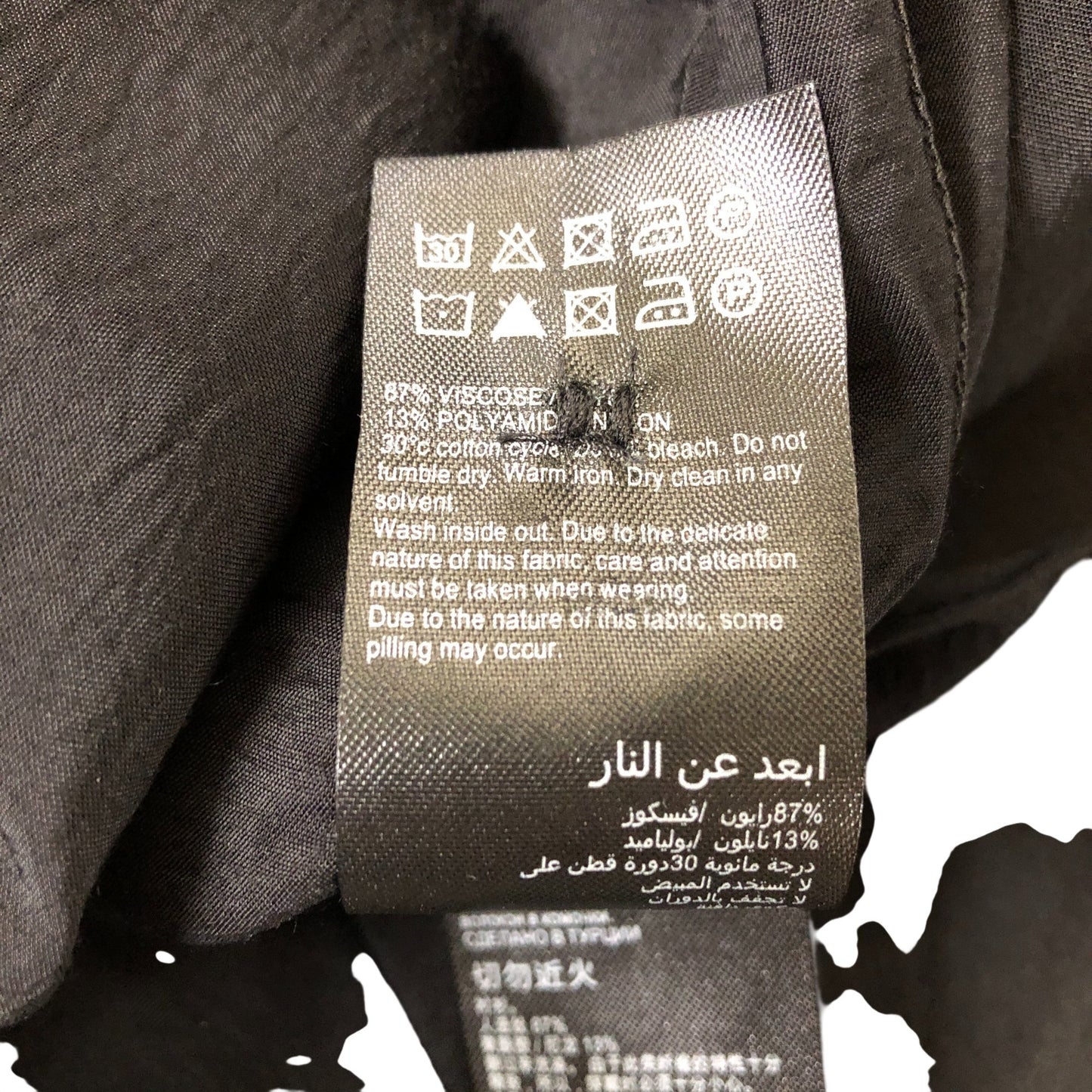 Branded Black Tunic Top Women's Stylish V Neck Roll Sleeve UK Size 8