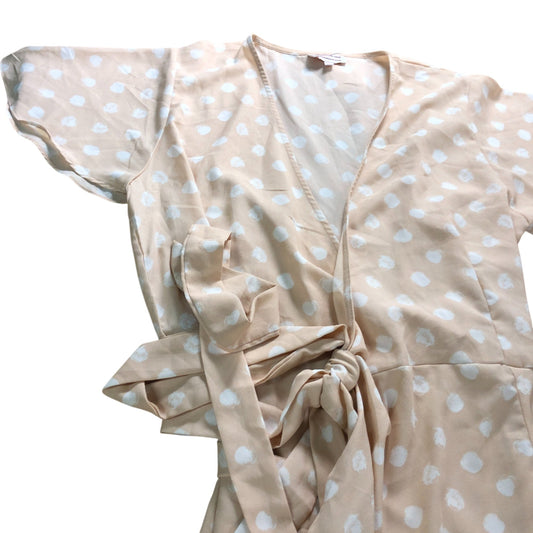 Dancing Leopard Nude Polka Dot Wrap Dress - Size 18