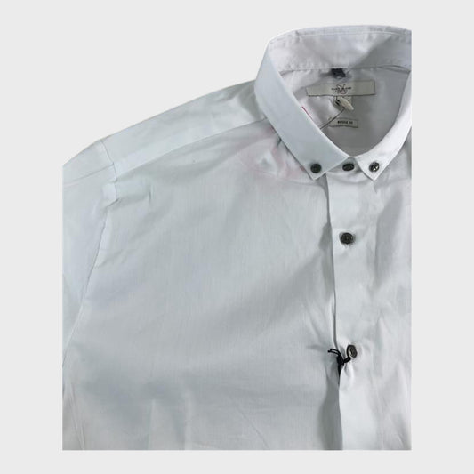 RIVER ISLAND Long Sleeve Shirt Men's Regular Fit White Button-Up