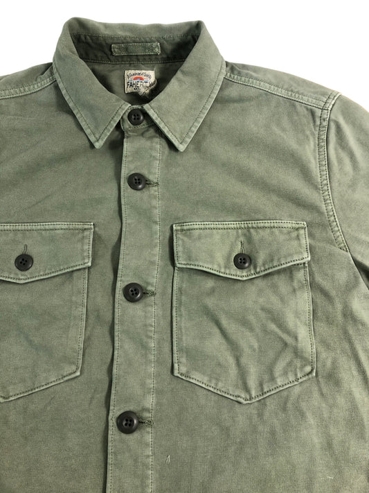 FAHERTY Jersey Shirt Jacket Size L Men's Olive Green Casual Cotton