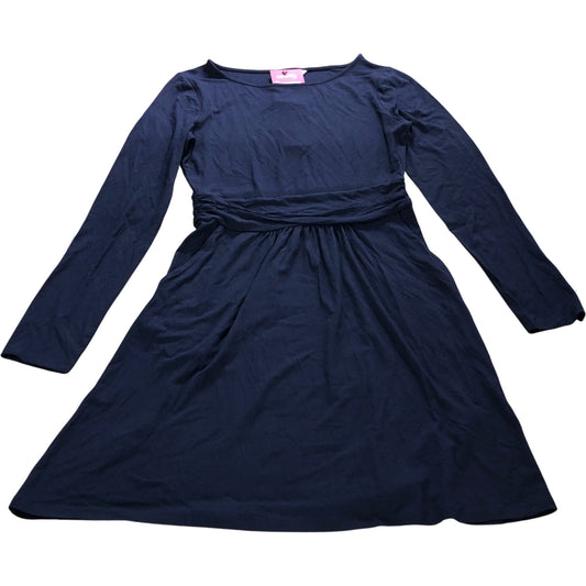 Navy Blue Long Sleeve Jersey Dress - Size 8