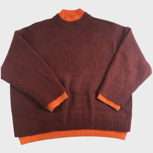 ROKSANDA Women's Jumper Contrast Trim Orange Brown