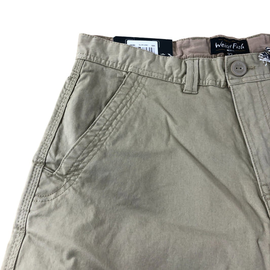 Weird Fish Taupe Rayburn Flat Front Shorts - Size 30