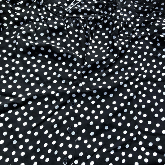 Baukjen Polka Dot Blouse Women's Short Sleeve Viscose Black White