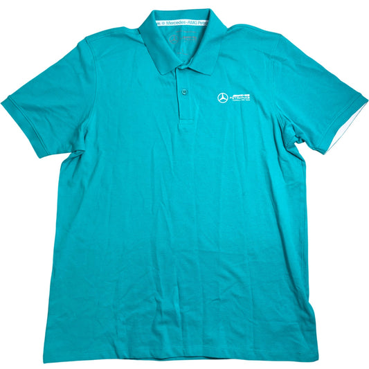 Mercedes-AMG Petronas Team Polo Shirt L Men's Cool Aqua Display Logo