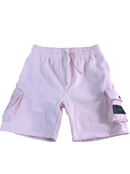 AVANT GARDE Cargo Shorts UK XL Men's Pink Elastic Waist Cotton Blend Casual