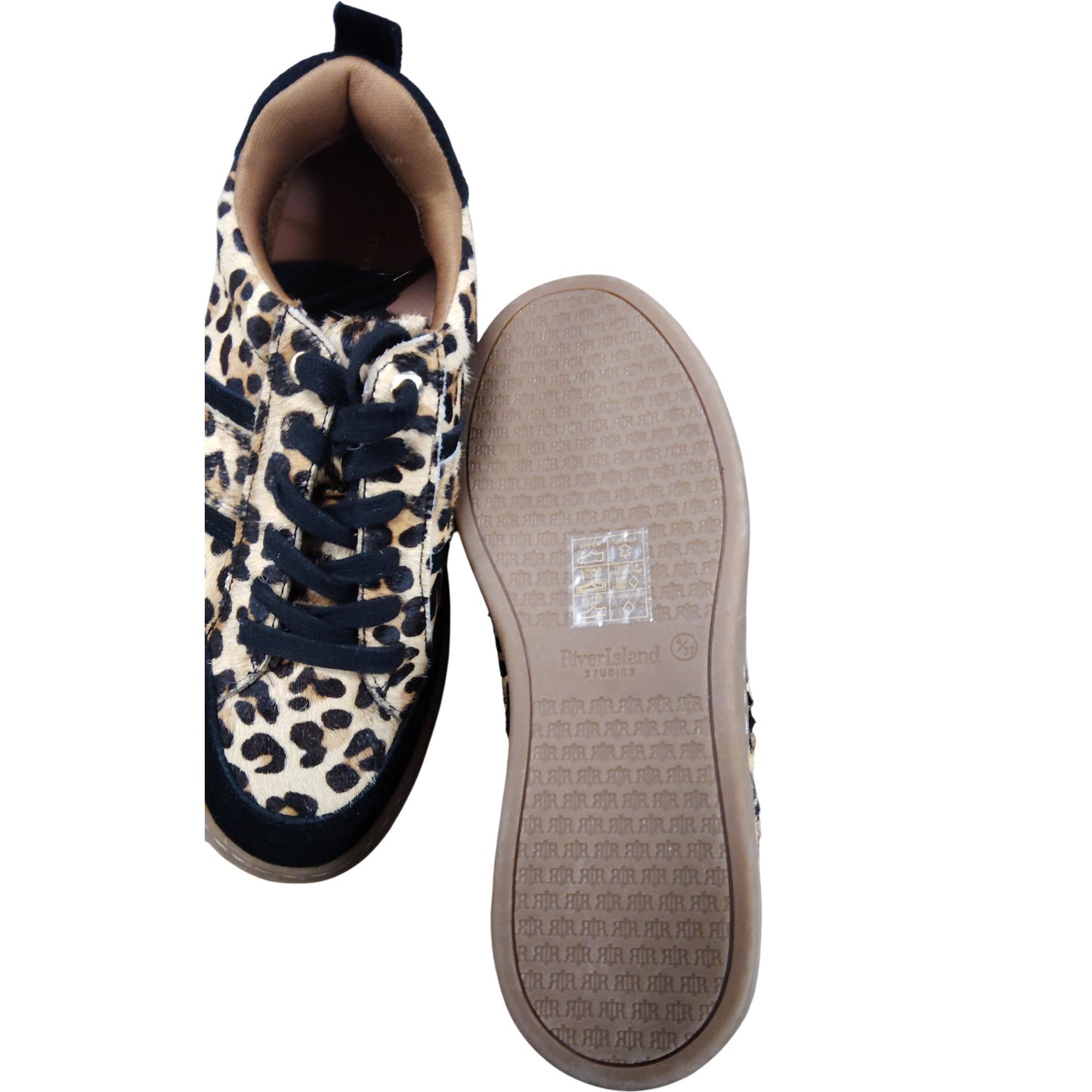 Leopard Print Trainers Women's Lightweight Casual Shoes Size UK 4 New