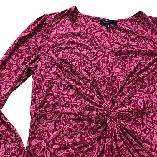 Crew Clothing Company Women's Pink Long Sleeve Floral Print Dress