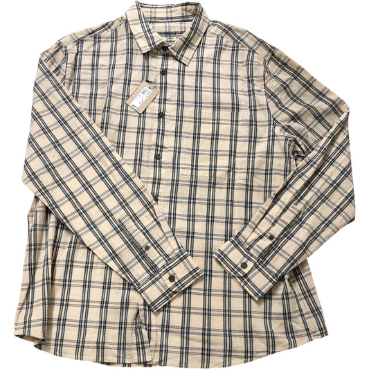 River Island Plaid Shirt L Men's Light Cotton Casual Shirt Blue White