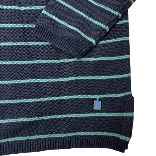 Weird Fish Sutton Navy Striped Jumper Size 10 Women's Organic Cotton