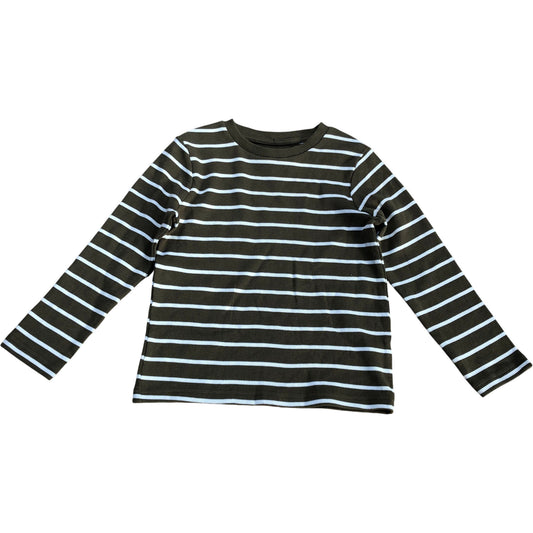 Kids Long Sleeve Khaki & White Striped Top 5-6 Years