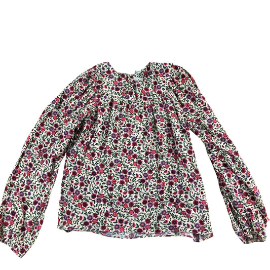 River Island Floral Blouse UK11-12yrs Girls Casual Long Sleeve Pink Top