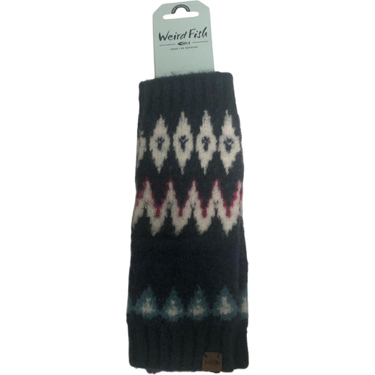 Weird Fish Shutt Fair Isle Wristwarmer Navy New One Size Warm Accessory