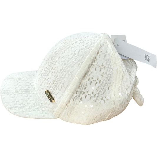 River Island White Sequin Lace Baseball Cap Kids Size 1-5 Years Girl's Accessory