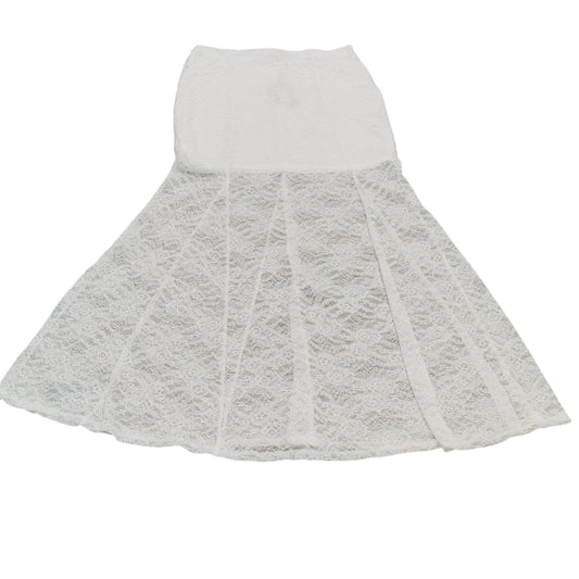 River Island Women's UK12 Lace Flared White Skirt Size 12 Elegant Design
