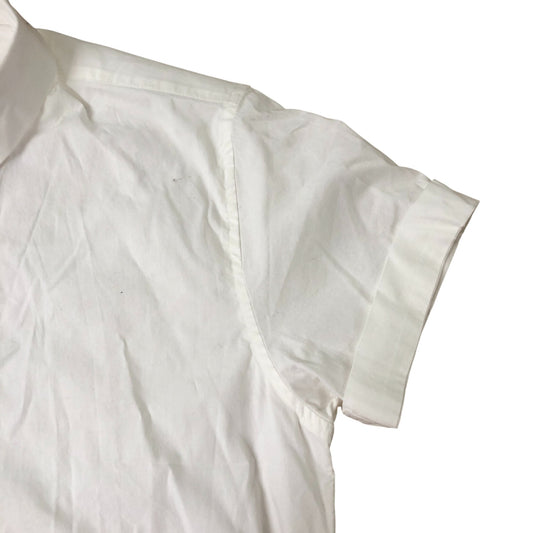 Fluid Short Sleeve Shirt XL Men's Casual White Cotton Blend