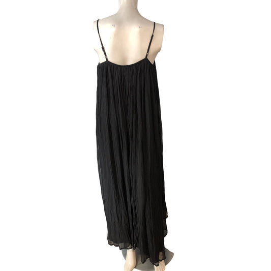 River Island Black Maxi Dress Size 6 Women's Sleeveless Pleated Style