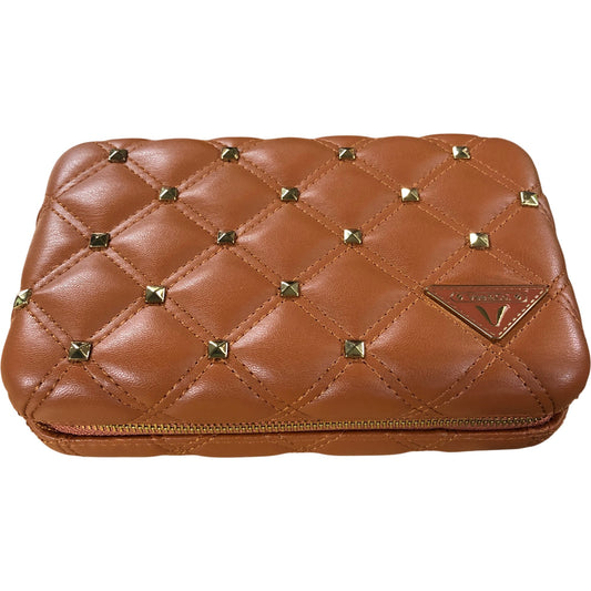 VEE&CO Travel Jewellery Box Organiser Gift For Women Girls Brown Quilted
