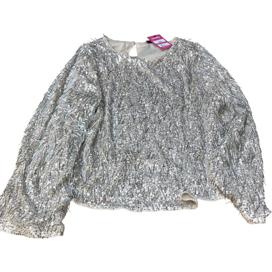 Sequin Top Size 20 Woman's Shimmering Long Sleeve Blouse Partywear