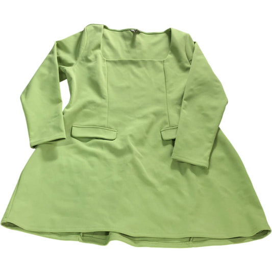 River Island Day Dress UK20 Women's Square Neck Long Sleeve Green Casual