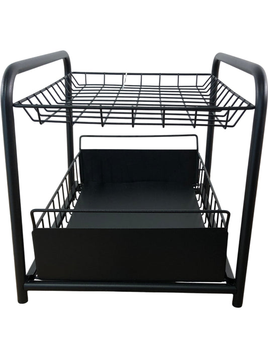 Metal Storage Rack Organiser Black Multi Tier Shelves Kitchen Bathroom