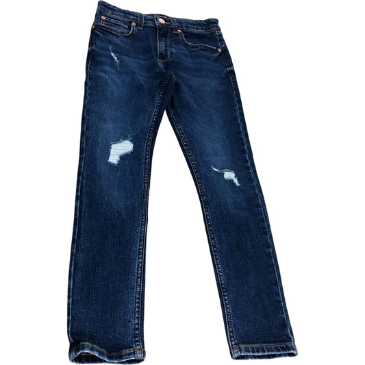 River Island Distressed Jeans UK8 Girls Cotton Blend Dark Wash Denim