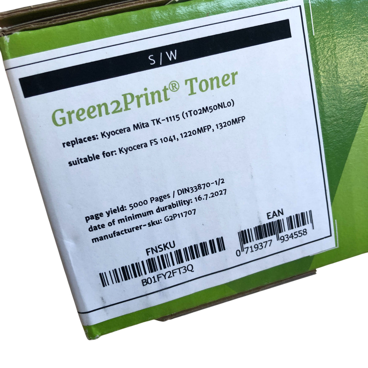 Green2Print Toner Cartridge For Kyocera Mita TK-1115 5000 Pages