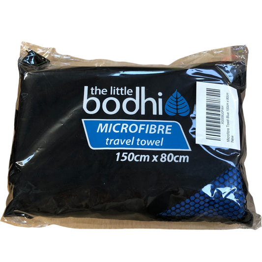 The Little Bodhi Microfibre Travel Towel 150cm x 80cm Blue Quick Dry