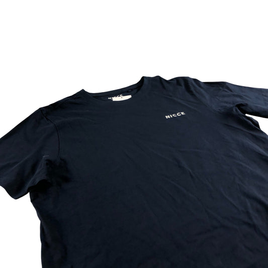 Nicce T-Shirt Men Navy Blue Cotton Short Sleeve Casual XL