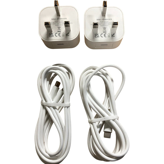 Premium Charger Pack for iPhone 16 2 Pack UK Wall Charger with USB Cable
