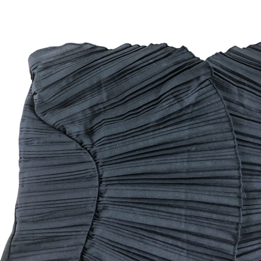 Pleated Strapless Top UK Medium Women's Black Pleated