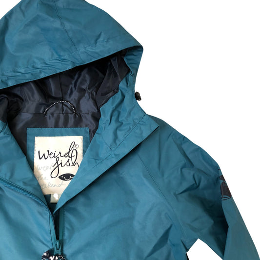 Weird Fish Artina Waterproof Jacket Size 12 Women's Deep Ocean Casual Coat