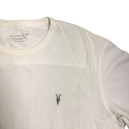 AllSaints Men's White Organic Cotton T-Shirt Size M Regular Fit Casual Top