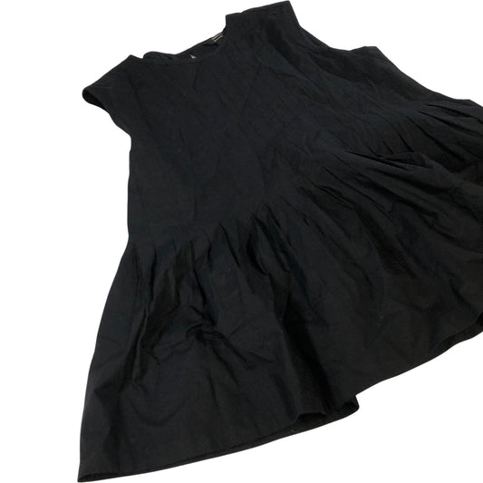 River Island UK10 Women's Black Pleated Dress Cotton Sleeveless Above Knee