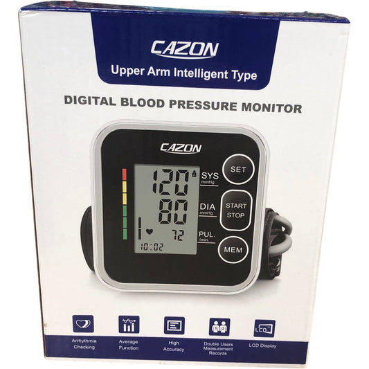Cazon Digital Blood Pressure Monitor Upper Arm Intelligent Type 120 Sets Memory