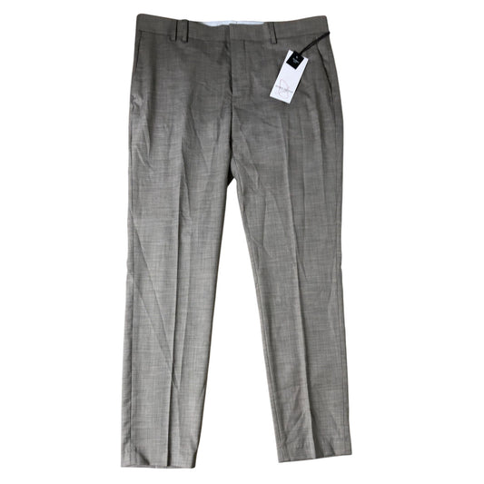 River Island Skinny Fit Trousers W38R L32 Men's Beige Formal Pants