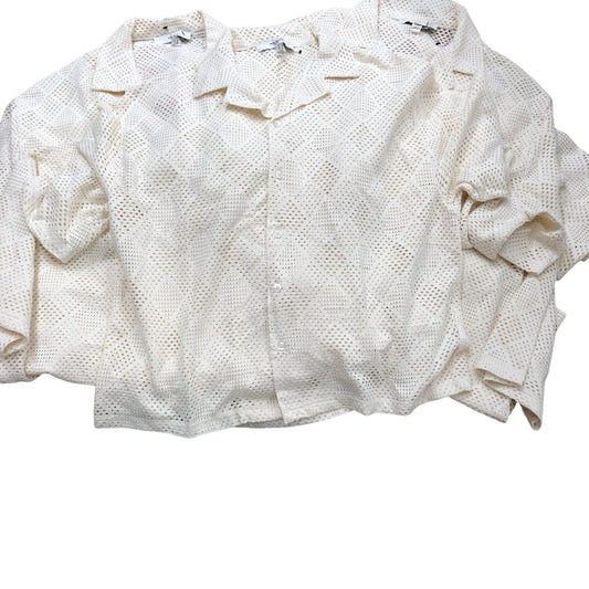 River Island Men's Size XL Short Sleeve Shirt Cream Cutout Design Pack of 10