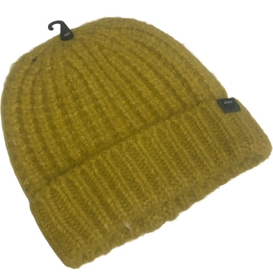 Weird Fish Antique moss Beanie Hat Yellow Women's Warm Knit Winter Wear