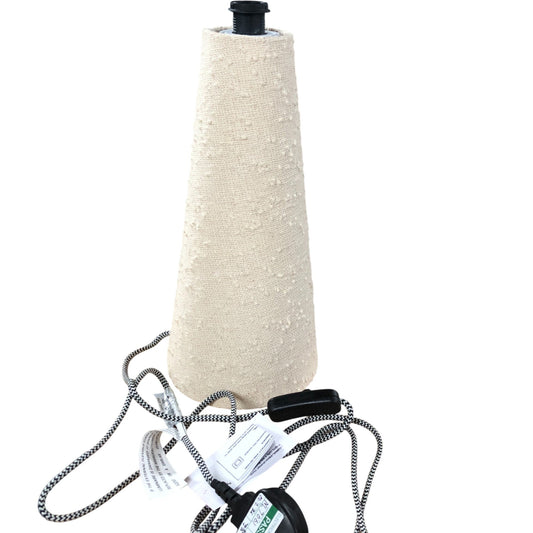 Modern Table Lamp White Fabric Cone Shade E14 Max 40W Stylish Lighting 13" Tall