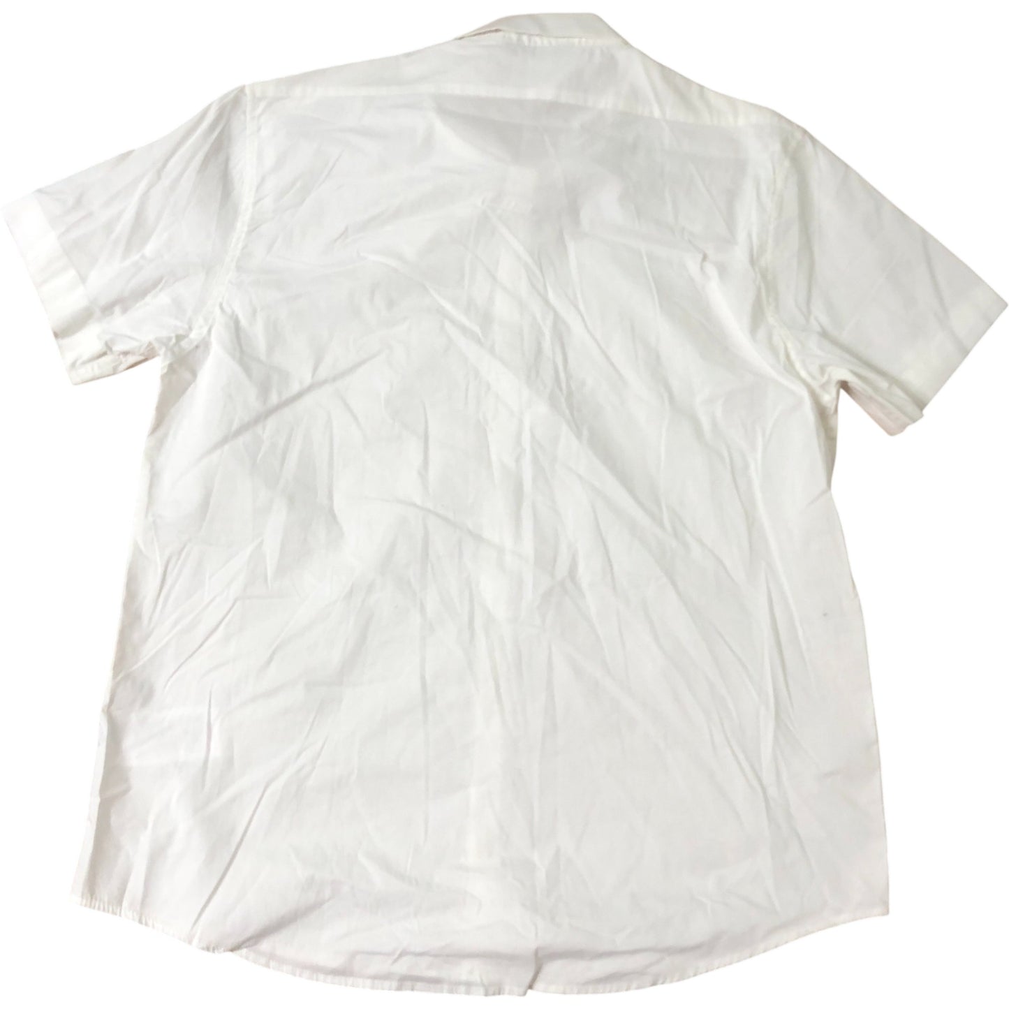 Fluid XXL Short Sleeve Shirt Men's White Casual Cotton Blend Top