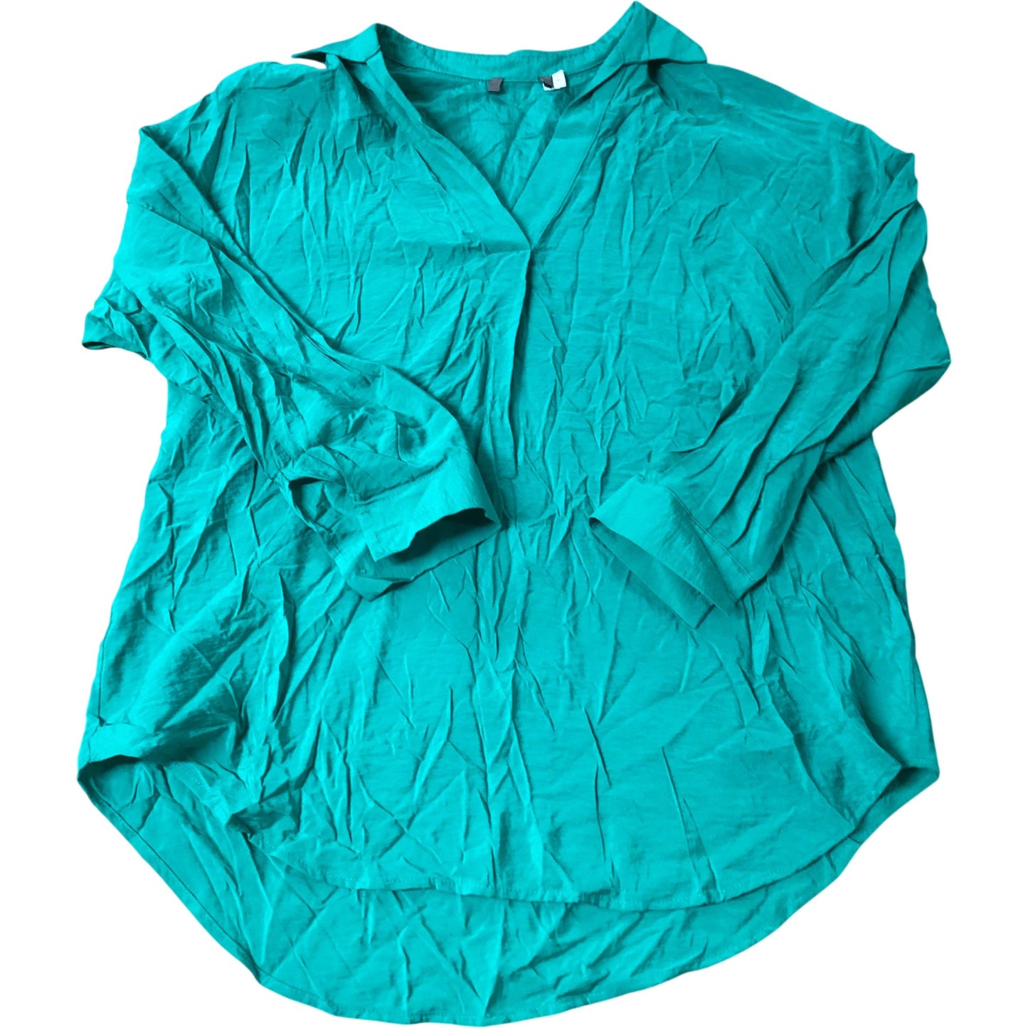 Women's Green Open Collared Shirt Size M