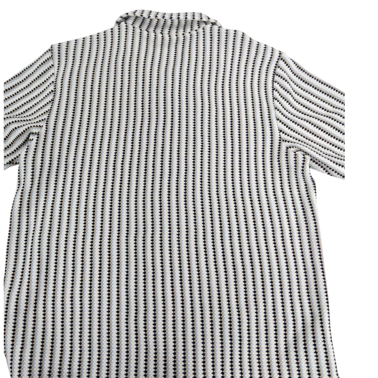 River Island Short Sleeve Shirt UK M Men's Striped Casual Wear Black White