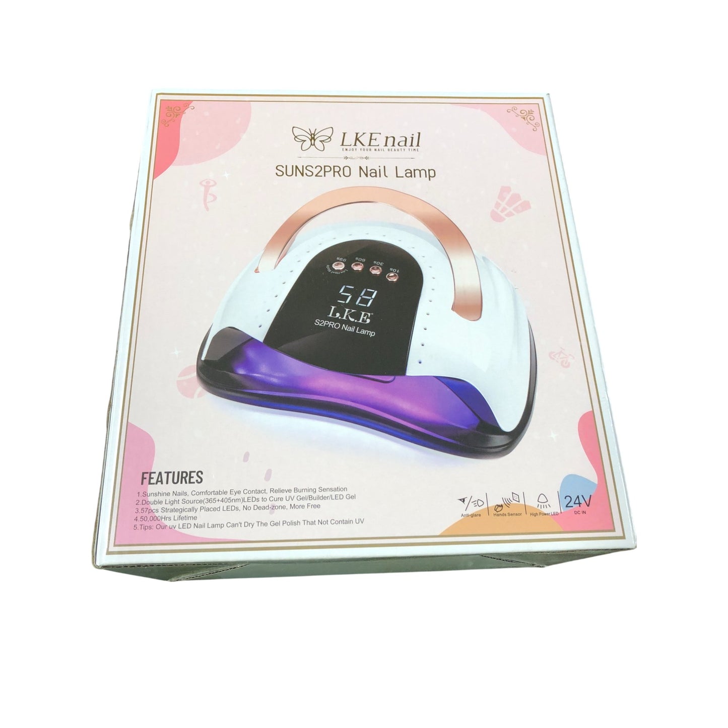 LKE Suns2Pro Nail Lamp Double Light Source High Power Nail Dryer