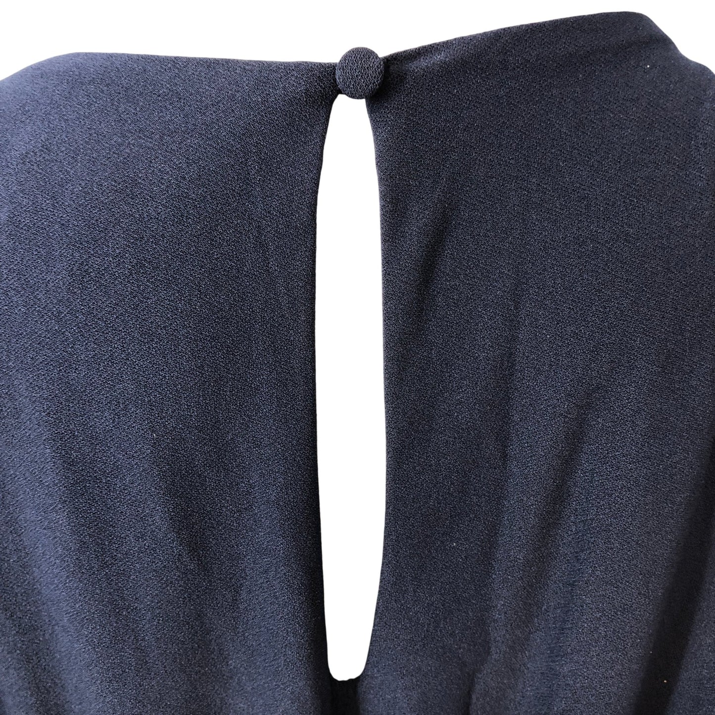 Little Mistress Iska Navy Blue Dress UK20 Women's V Neck Puff Sleeve Ruffle Long